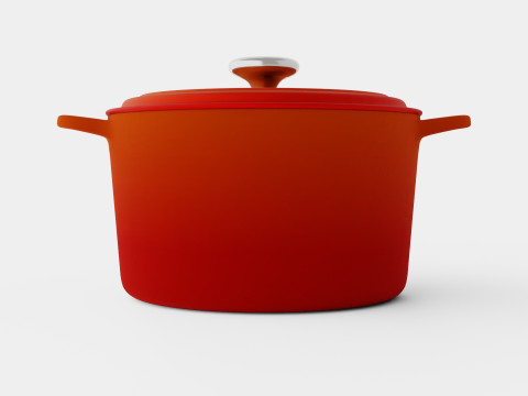 Signature Cast iron pot round Volcano 3D Model