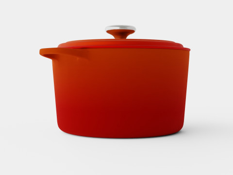 Signature Cast iron pot round Volcano 3D Modell