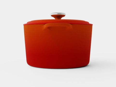 Signature Cast iron pot round Volcano 3D Modell