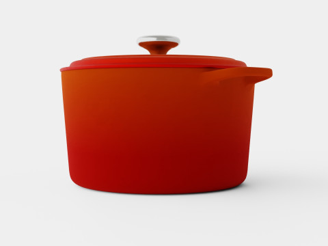Signature Cast iron pot round Volcano 3D Modell
