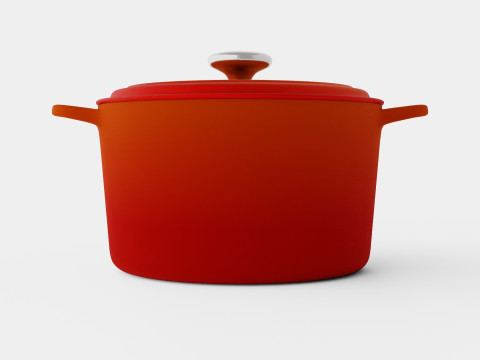 Signature Cast iron pot round Volcano 3D Modell