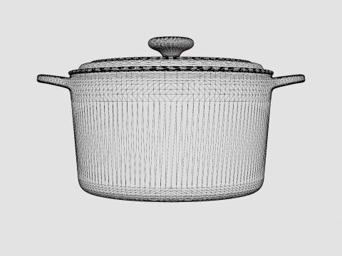 Signature Cast iron pot round Volcano 3D Modell