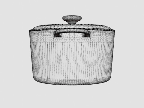 Signature Cast iron pot round Volcano 3D Modell