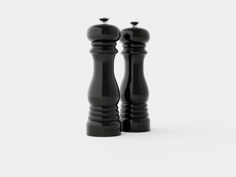 Salt and pepper grinder set glossy Black Model 3D