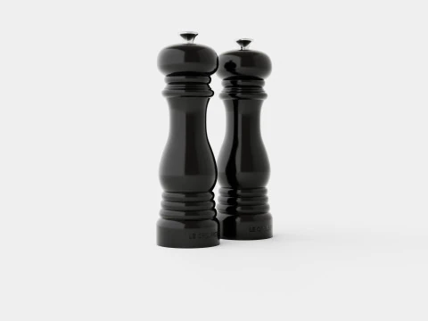 Salt and pepper grinder set glossy Black 3D Model