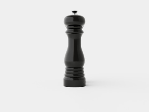 Salt and pepper grinder set glossy Black 3D 모델