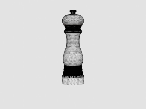 Salt and pepper grinder set glossy Black 3D 모델