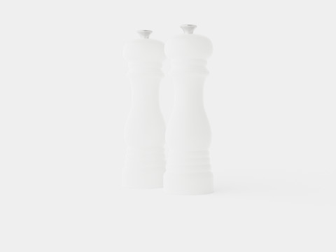Salt and pepper grinder set glossy White 3D 模型