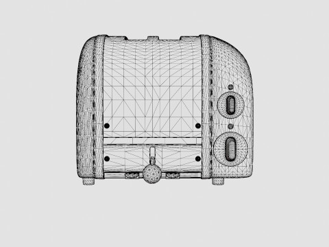 Classic Toaster 2 slices Stainless steel 3D 模型