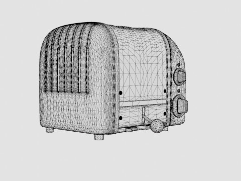 Classic Toaster 2 slices Stainless steel 3D 模型
