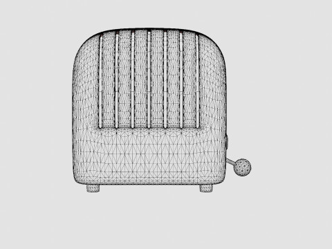 Classic Toaster 2 slices Stainless steel 3D 模型