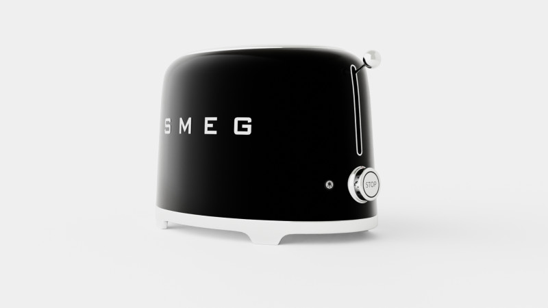 Retro Toaster 2 slices Black Modelo 3D .c4d .max .obj .3ds .fbx .stl .blend 