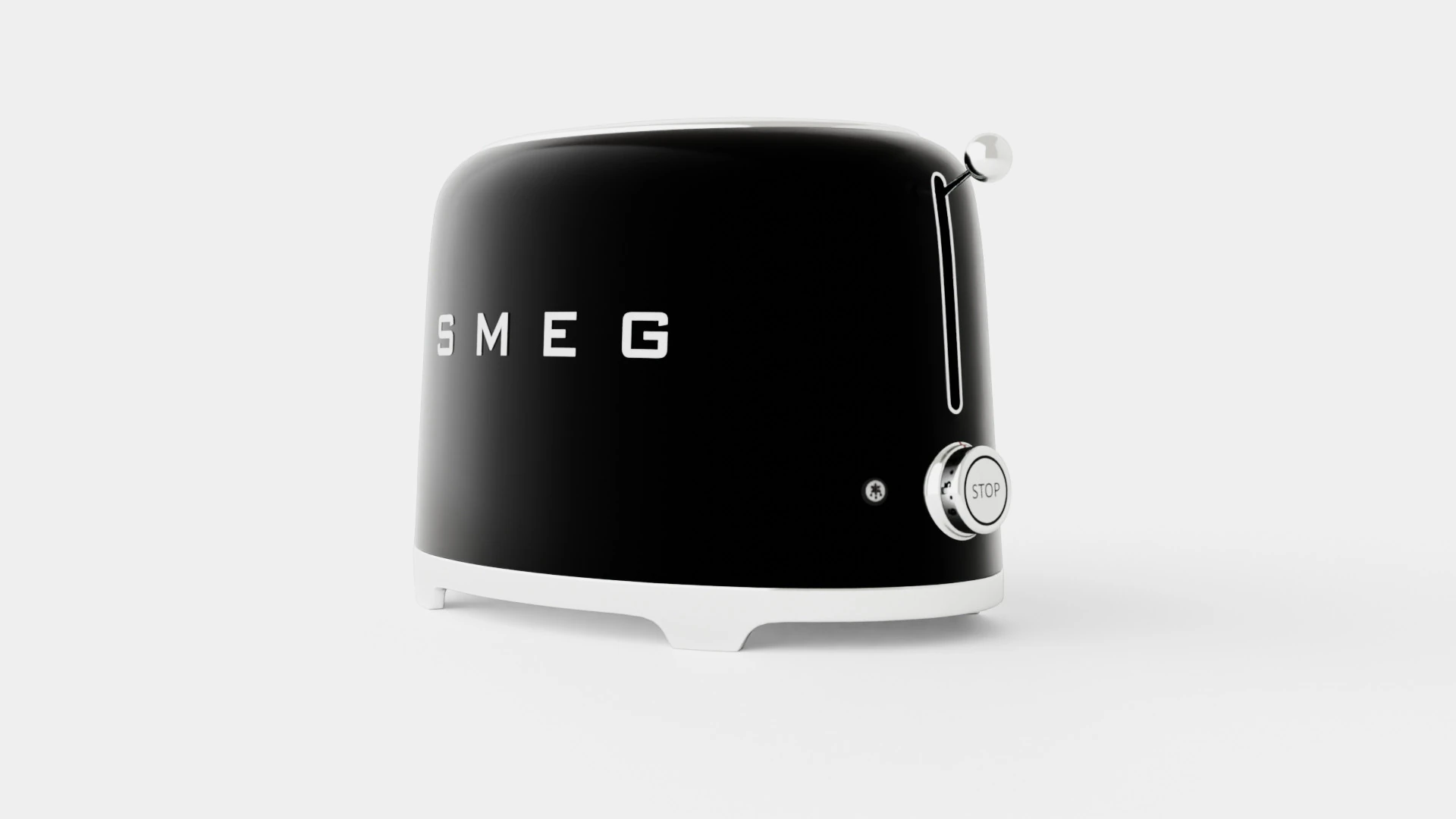 Retro Toaster 2 slices Black 3D Model .c4d .max .obj .3ds .fbx .stl .blend 