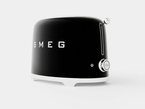 Retro Toster na 2 kromki, Czarny Model 3D