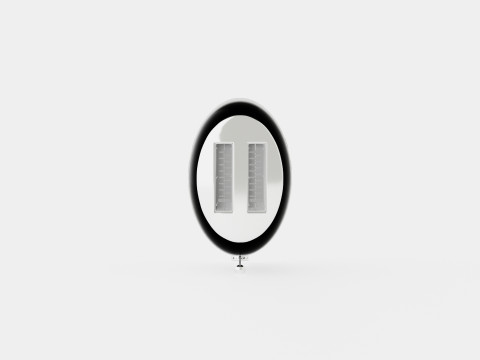 Retro Toaster 2 slices Black Modelo 3D
