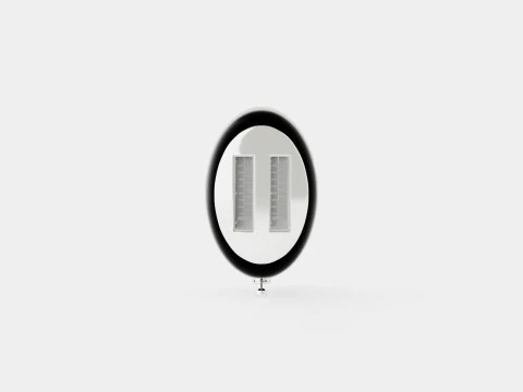Retro Toaster 2 slices Black 3D Model
