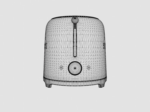 Retro Toaster 2 slices Black Modelo 3D