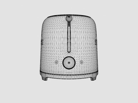 Retro Toaster 2 slices Black 3D Model