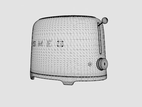 Retro Toaster 2 slices Black 3D Model