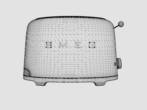 Retro Toaster 2 slices Black Modelo 3D