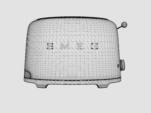 Retro Toaster 2 slices Black 3D Model