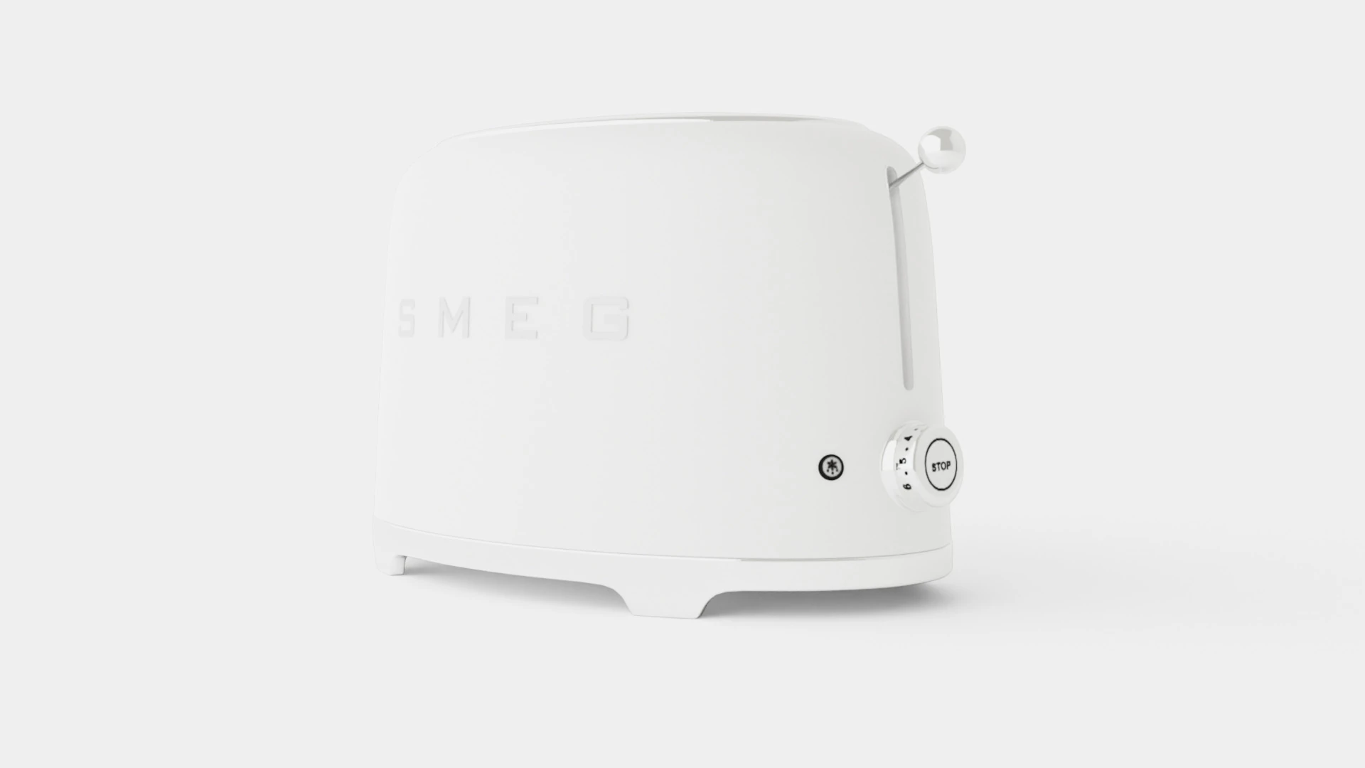 Retro Toaster 2 slices White 3D Model .c4d .max .obj .3ds .fbx .stl .blend 