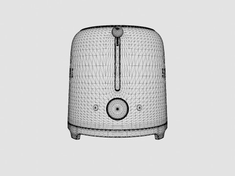Retro Toaster 2 slices White 3D Model