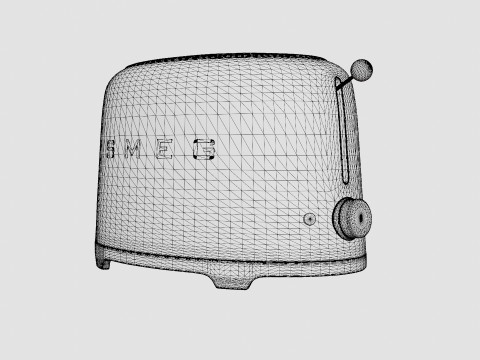 Retro Toaster 2 slices White 3D Model