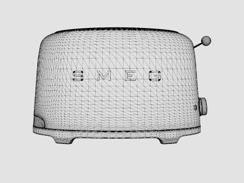 Retro Toaster 2 slices White 3D Model