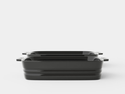 Oven dish set Stoneware Black 3D Model