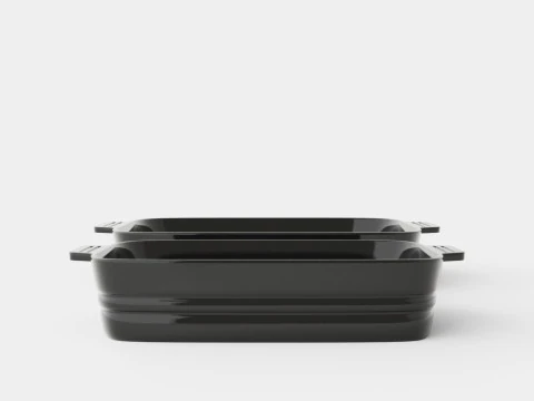 Oven dish set Stoneware Black 3D Model