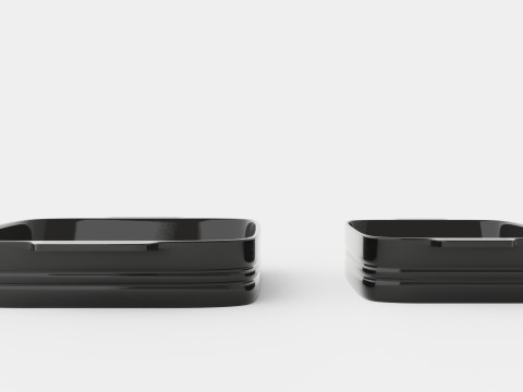 Oven dish set Stoneware Black 3D Model