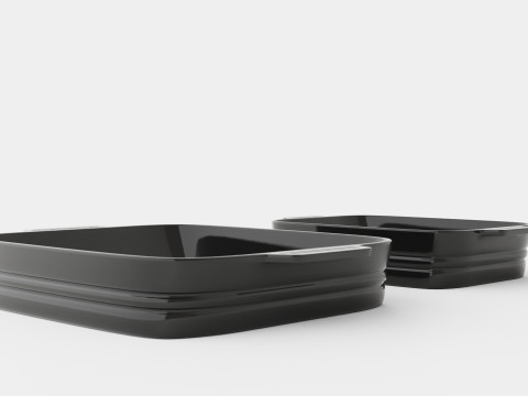 Oven dish set Stoneware Black 3D Model