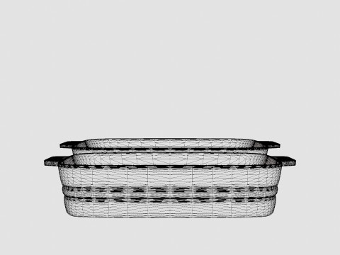 Oven dish set Stoneware Black 3D Model