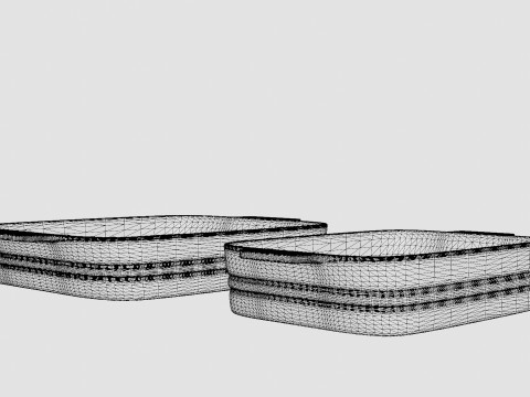 Oven dish set Stoneware Black 3D Model
