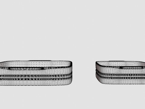 Oven dish set Stoneware Black 3D Model