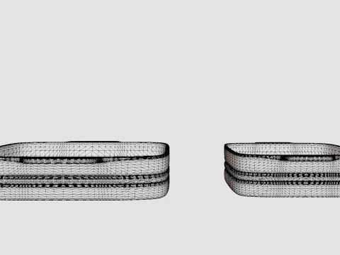 Oven dish set Stoneware Black 3D Model