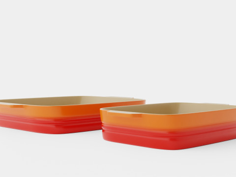 Oven dish set Stoneware Volcano 3D Model
