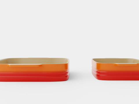 Oven dish set Stoneware Volcano 3D Model