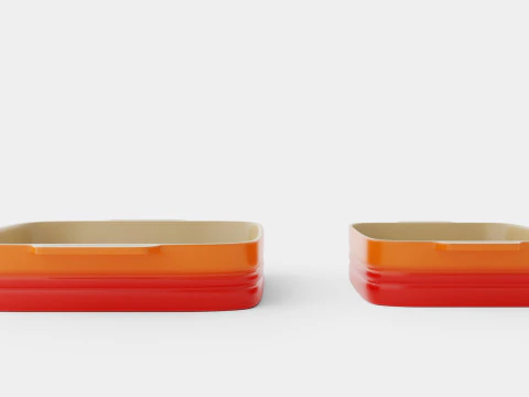 Oven dish set Stoneware Volcano 3D Model