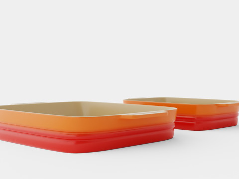 Oven dish set Stoneware Volcano 3D Model