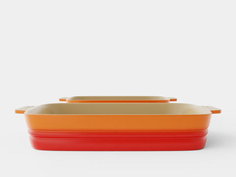 Oven dish set Stoneware Volcano 3D Model