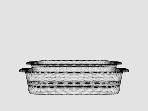 Oven dish set Stoneware Volcano 3D Model
