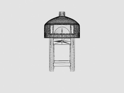 Modenzo Neapolitan Pizza oven built in biscotto brick 3D Model
