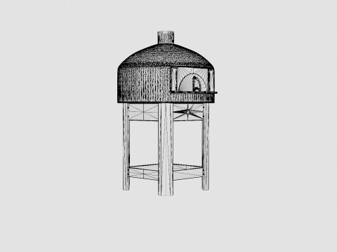 Modenzo Neapolitan Pizza oven built in biscotto brick 3D Model