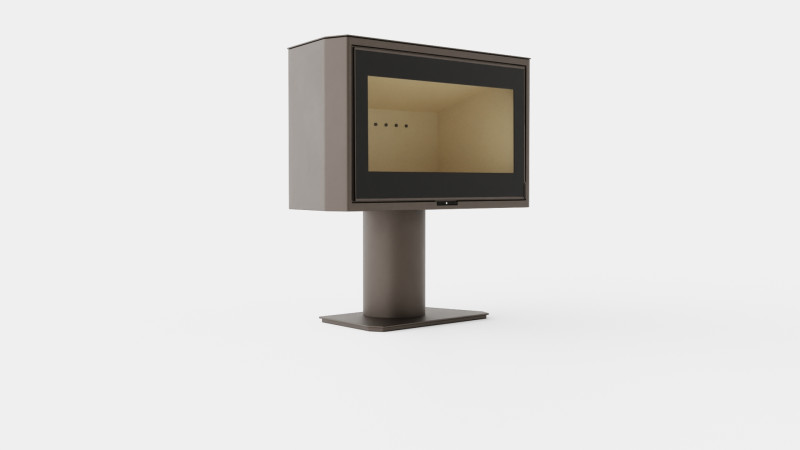 Heta Scan Line 100 wood burning stove on plinth Modelo 3D .c4d .max .obj .3ds .fbx .stl .blend 