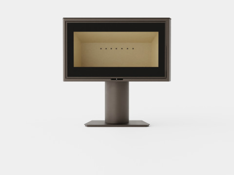 Heta Scan Line 100 wood burning stove on plinth Modelo 3D