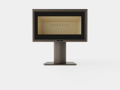 Heta Scan Line 100 wood burning stove on plinth 3D Model