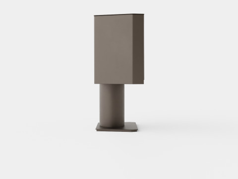Heta Scan Line 100 wood burning stove on plinth Modelo 3D