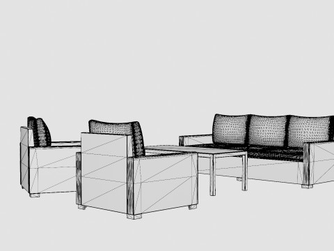 Canby sofa set 3D Model